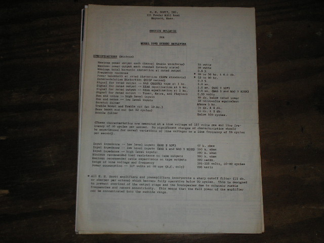 299-B Amplifier Service Manual.. Schematic is dated September 26th 1958