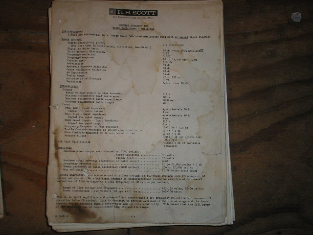 340-B Tuner Service Manual 1. Schematic Dated July 17th 1963..