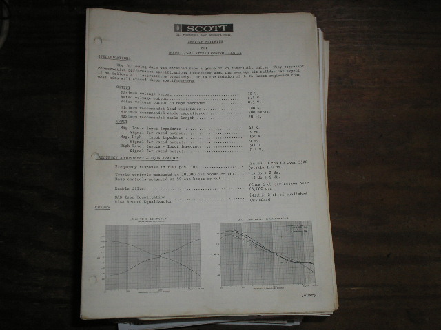 LC-21 Stereo Control Center Service Manual..  schematic dated June 6th 1961
