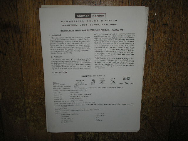 M5 Precedence Module Service Information 