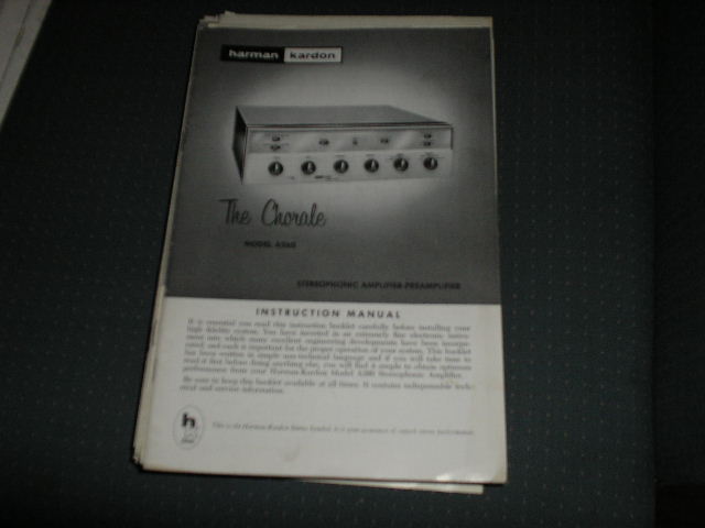 A260 The Chorale Stereo Pre-Amplifier manual with schematic
