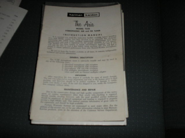 T220 The Aria Service Installation Manual