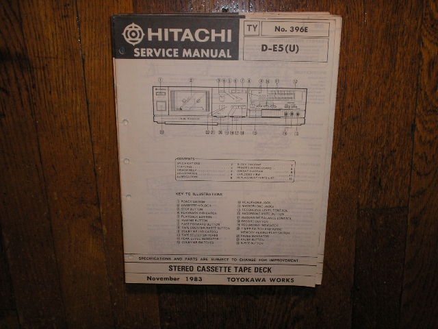 D-E5 U Stereo Cassette Tape Deck Service Manual