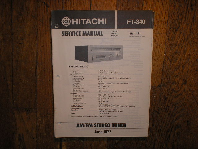 FT-340 Tuner Service Manual  Hitachi