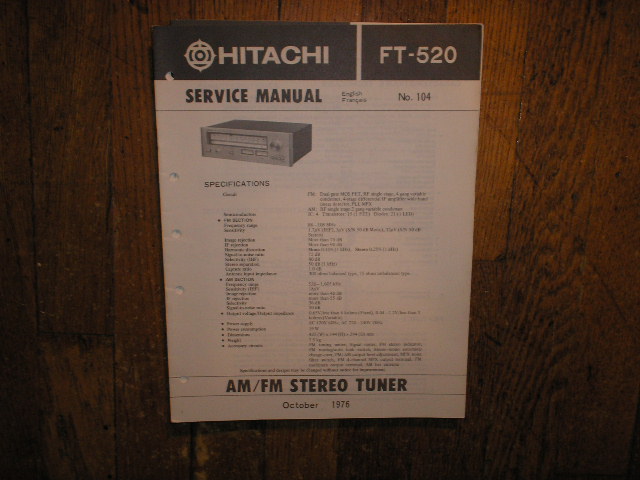 FT-520 Tuner Service Manual  Hitachi