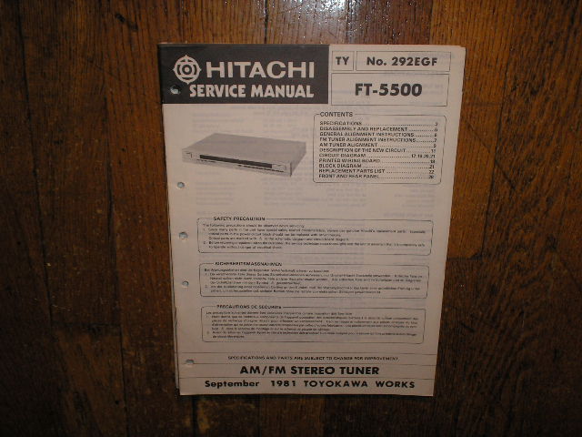 FT-5500 Tuner Service Manual  Hitachi