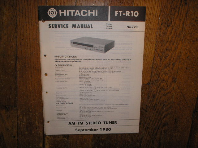 FT-R10 Tuner Service Manual  Hitachi
