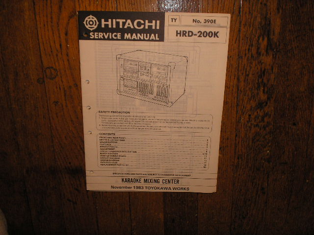 HRD-200K Karaoke Mixing Center Service Manual