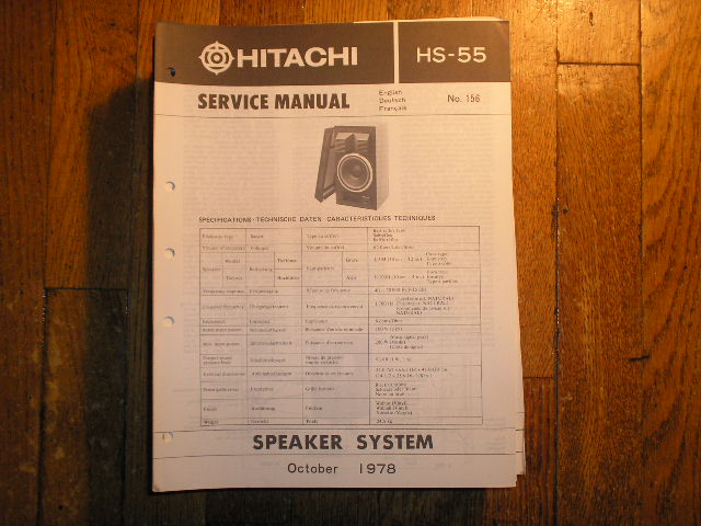 HS-55 Speaker Service Manual  Hitachi