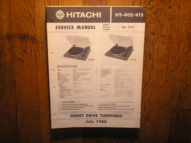 HT-40S HT-41S Direct Drive Turntable Service Manual