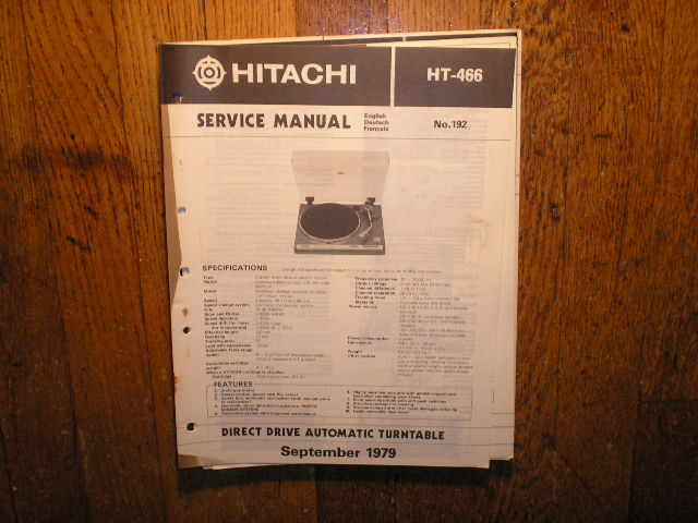 HT-466 Direct Drive Turntable Service Manual....