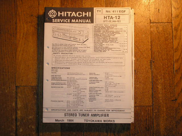 HTA-12 FT-12 HA-12 Stereo Tuner Amplifier Service Manual
2 Manuals included.