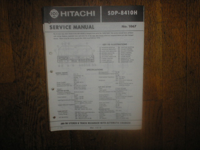 SDP-8410H  8-Track Recorder Stereo System Service Manual