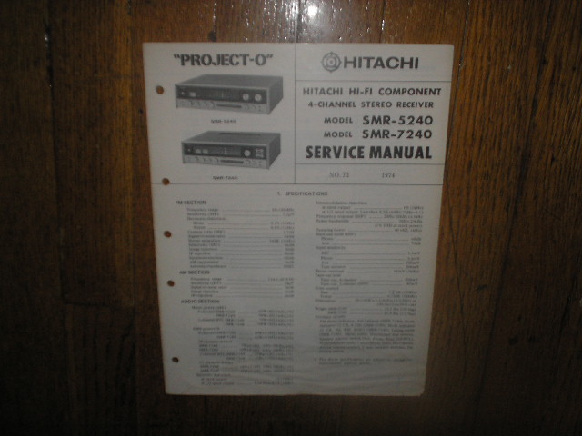 SMR-5240 SMR-7240 Stereo Receiver Service Manual