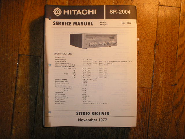 SR-2004 Receiver Service Manual
