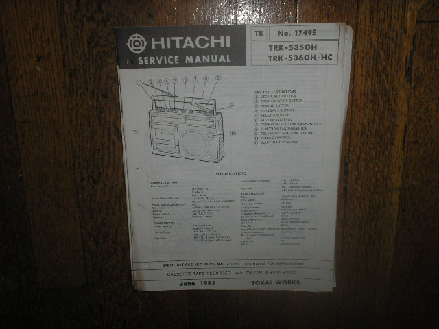 TRK-5350H TRK-5360H TRK-5360HC CASSETTE RADIO Service Manual