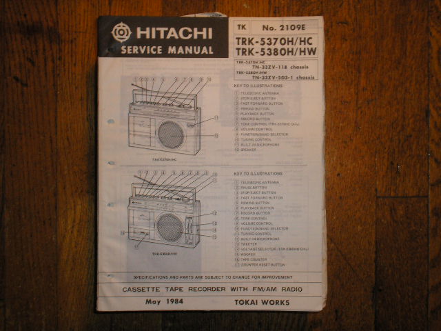 TRK-5370H TRK-5370HC  TRK-5380H TRK-5380HW CASSETTE RADIO Service Manual