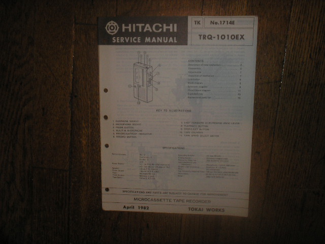 TRQ-1010EX Cassette Tape Recorder Service Manual