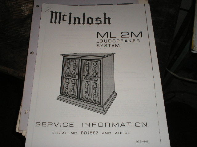 ML2M Loudspeaker Service Manual  McIntosh