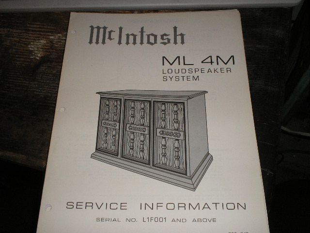 ML4M Loudspeaker Service Manual  McIntosh