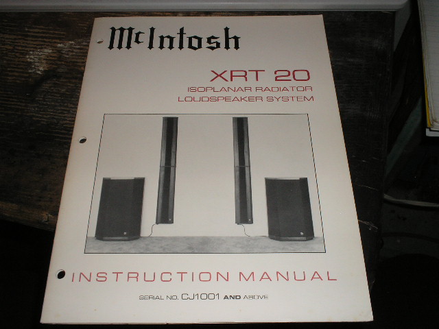 XRT20 Loudspeaker Service Manual  McIntosh