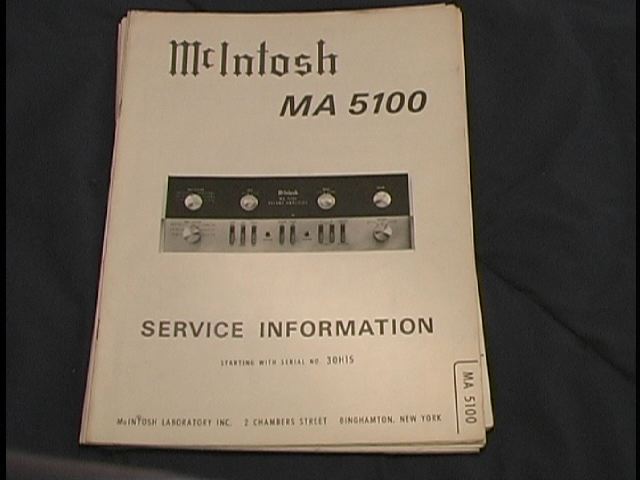 MA 5100 Pre-Amp Amplifier Service Manual Starting with Serial No 21H00