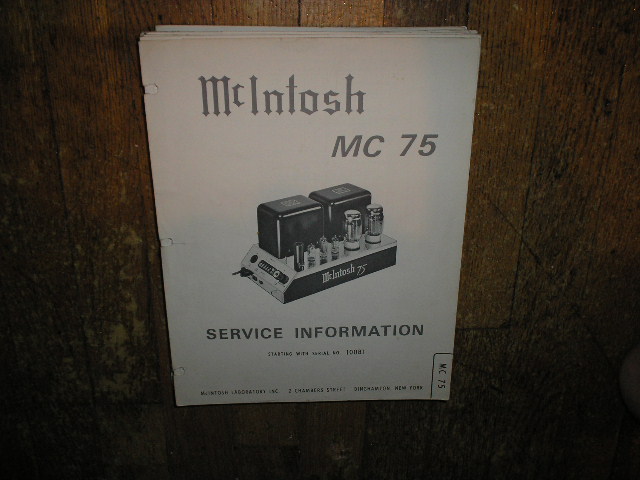 MC 75 Power Amplifier Schematic Starting with Serial No 100B1