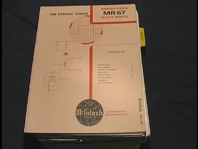 MR 67 FM Tuner Service Manual  McIntosh