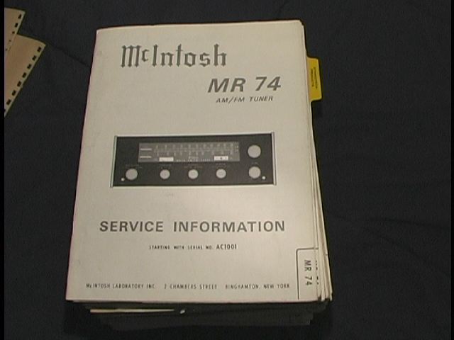 MR-74 Tuner Service Manual Serial No. AC1001 and Up.
