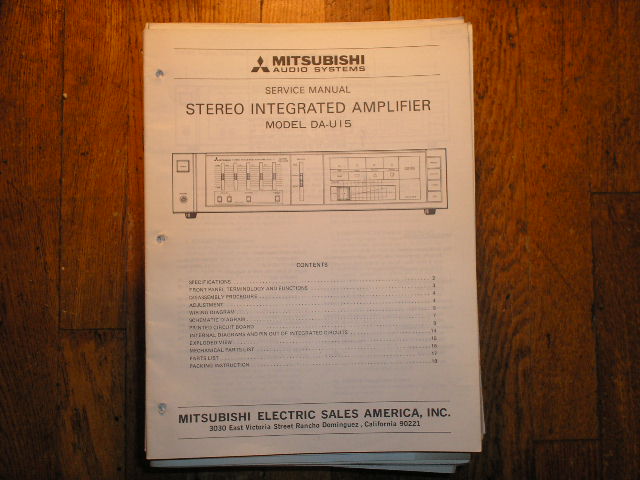 DA-U15 Amplifier Service Manual