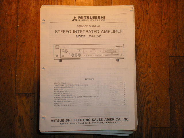 DA-U52 Amplifier Service Manual