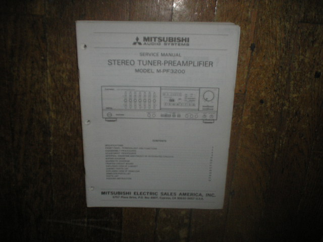 M-PF3200 Tuner Pre-Amplifier Service Manual