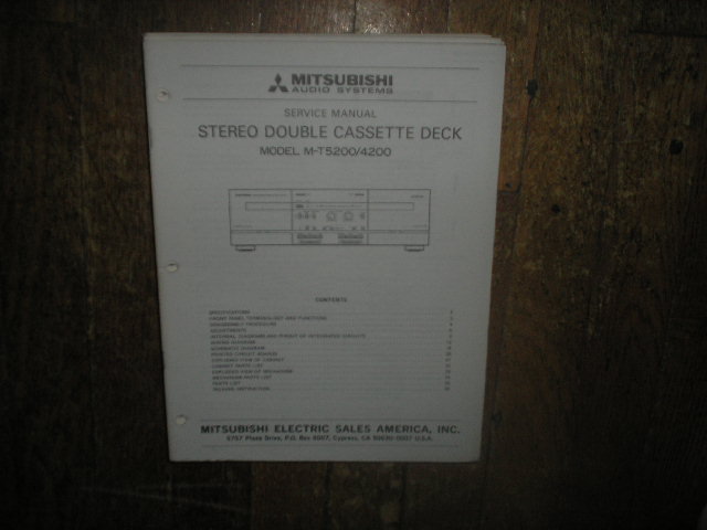 M-T4200 MT-5200 Cassette Deck Service Manual MITSUBISHI  ELECTROHOME