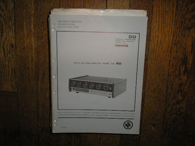 TRM-50 Amplifier Service Manual  Nikko
