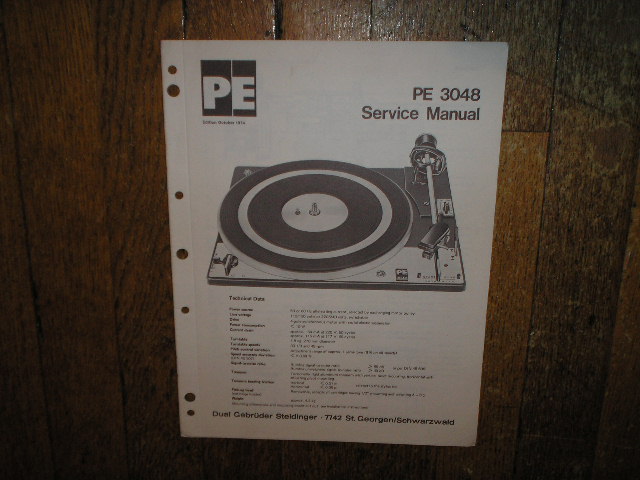 PE 3048 Turntable Sevice Manual