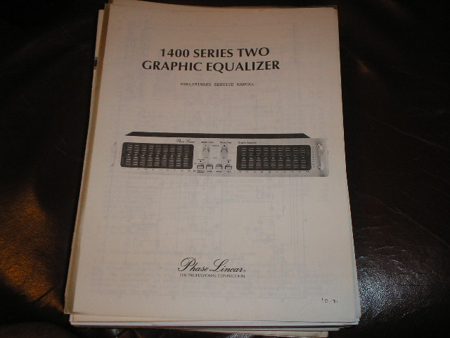 1400 Series Two 2 Graphic Equalizer Preliminary Service Manual