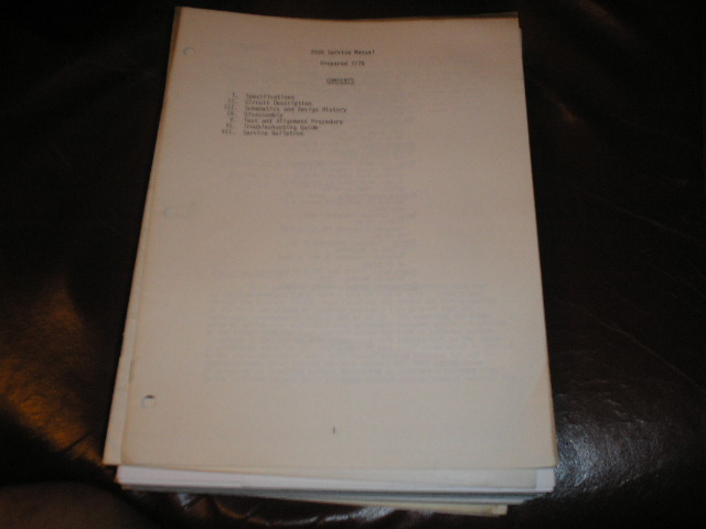 2000 Pre-Amplifier Service Manual  Early Production  Phase Linear
