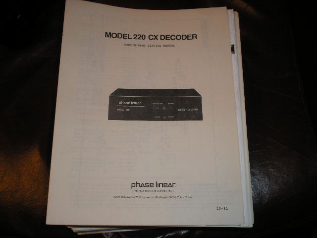 220CX Decoder Service Manual with parts lists and schematics