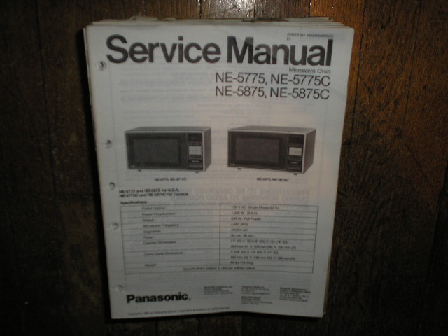 NE-5775 NE-5775C NE-5875 NE-5875C Microwave Oven Service Repair Manual