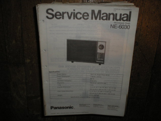 NE-6030 Microwave Oven Service Repair Manual