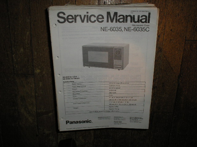 NE-6035 NE-6035C Microwave Oven Service Repair Manual