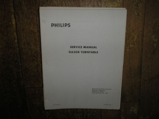 Philips NAP GA308 Turntable Service Manual