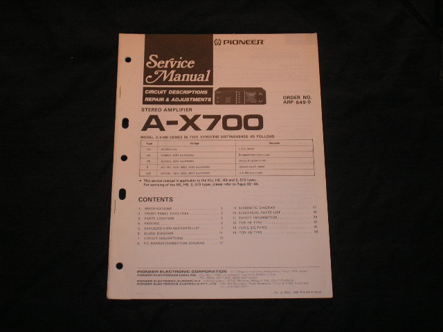 A-X700 Amplifier Service Manual