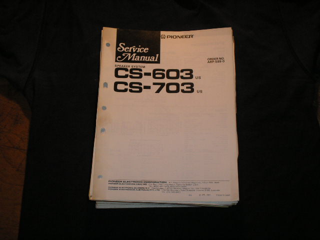 CS-603 CS-703 Speaker Service Manual  Pioneer