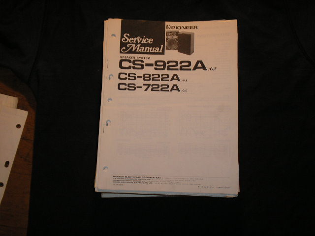 CS-722A CS-822A CS-922A Speaker Service Manual  Pioneer
