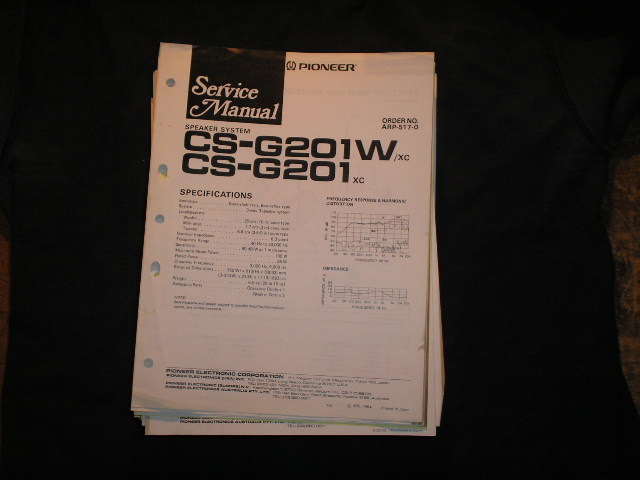 CS-G201W CS-G201 Speaker Service Manual  Pioneer