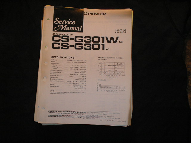 CS-G0301W CS-G301 2 Speaker System Service Manual ARP-518