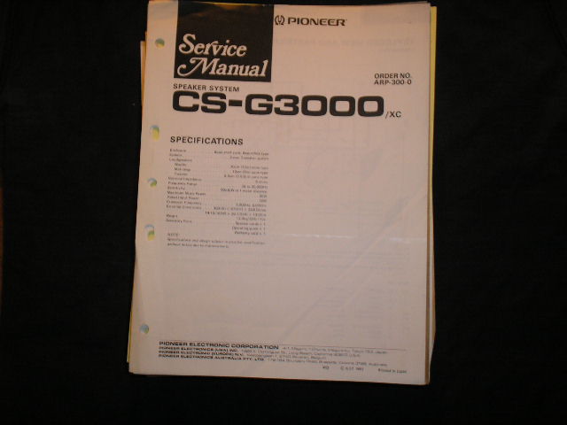CS-G3000 Speaker Service Manual  Pioneer