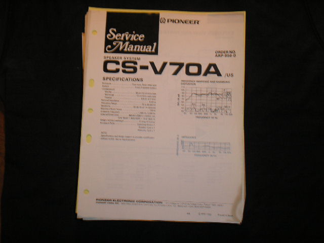 CS-V70 Speaker Service Manual  Pioneer