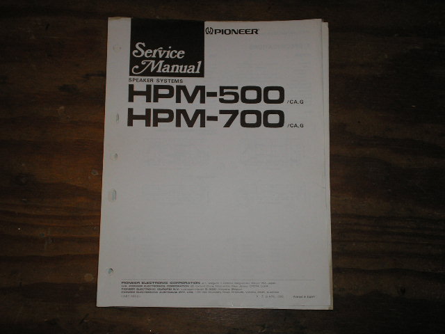 HPM-500 HPM-700 Speaker Service Manual  Pioneer